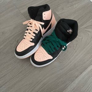 Jordan 1s crimson pink and green